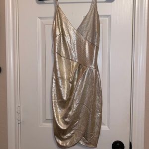 Olive tree gold bodycon dress